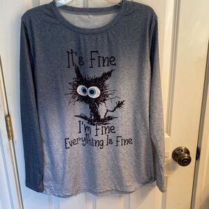 Gray Long Sleeve Graphic Tee